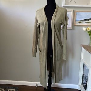 Debut Long Sleeve Duster Cardigan Olive Green Size Small